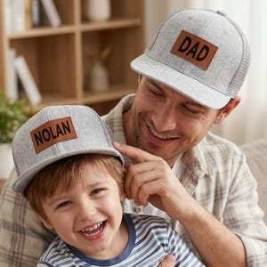 Personalized Leather Patch Snapback Hat,Kids Baseball Hat With Name,Custom Baby,Infant,Father's Day Gift,Toddler,Kids And Adult Snapback Hat