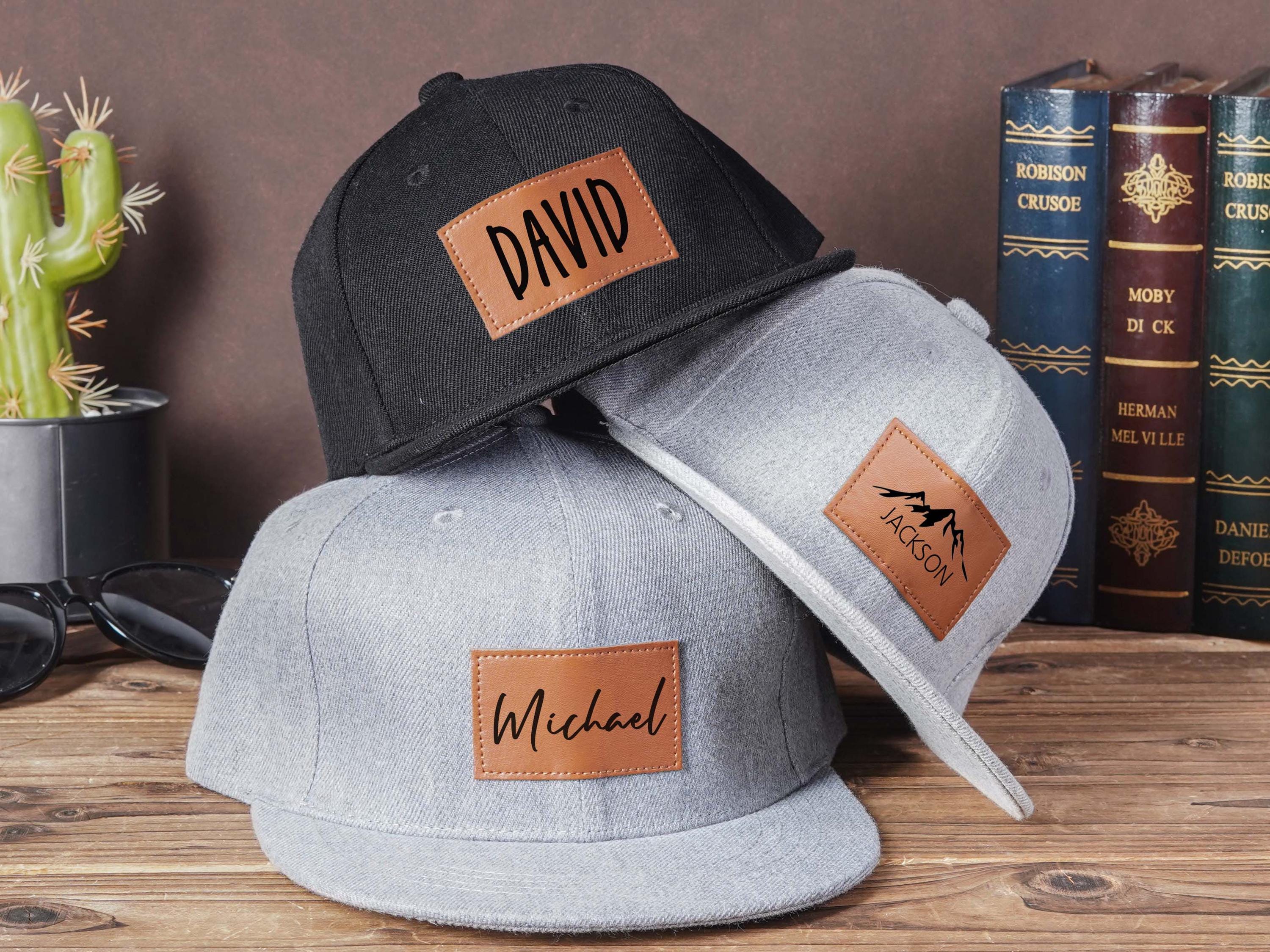 Personalized Leather Patch Snapback Hat,Custom Baby,Infant,Toddler,Kids And Adult Snapback Hat,Kids Baseball Hat With Name,Gift For Dad&Baby