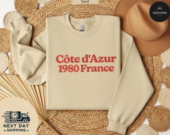 French Riviera Shirt, Côte d'Azur, France Travel Tee, Coastal Aesthetic, Retro Graphic Tee, French Vacation, Mediterranean