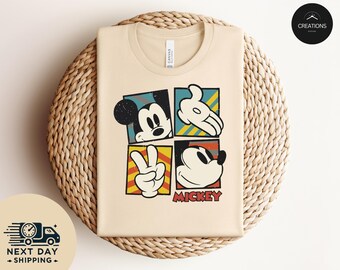 Disney Mickey & Friends Mickey Mouse Vintage Portrait Shirt, Mickey Minnie Donald Daisy Classic Pose Shirt, Disneyland Family Matching Shirt