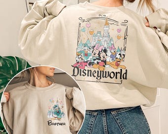 Custom Disneyworld Mickey And Friends Shirt, Custom Name Disney Family 2025 Shirts, Retro Disneyworld Trip Tee, Disney Family Vacation Shirt