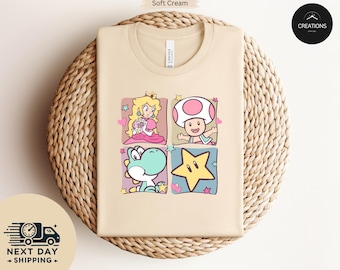 Mario Princess Girls Shirt, Princess Peach Mario Shirt, Princess Peach T-Shirt, Super Mario Shirt, Mario Group Birthday