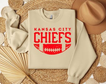 KC Chiefs Sweatshirt, Kansas City Football Sweat, Super Bowl Outfit, Chiefs Hoodie, Vintage Kansas City Football Sweat