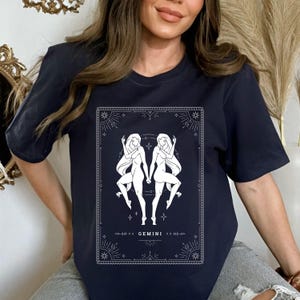 Gemini zodiac shirt, Gemini birthday t-shirt, Gemini gift, astrology zodiac tee, Gemini Constellation, Celestial Gemini tee, Birthday Gift