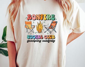 Bonfire Social Club Shirt, Funny Camping Shirt, Summer Camping Shirt, Funny Camping Shirt, Campfire Shirt,  Camping Shirt , Campfire