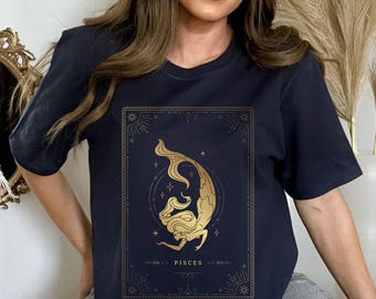 Pisces Shirt, Pisces Gift ,Custom Zodiac Tshirt, Horoscope Gift ,Astrology T-Shirt ,Birthday Trendy, February ,March Birthday Gift