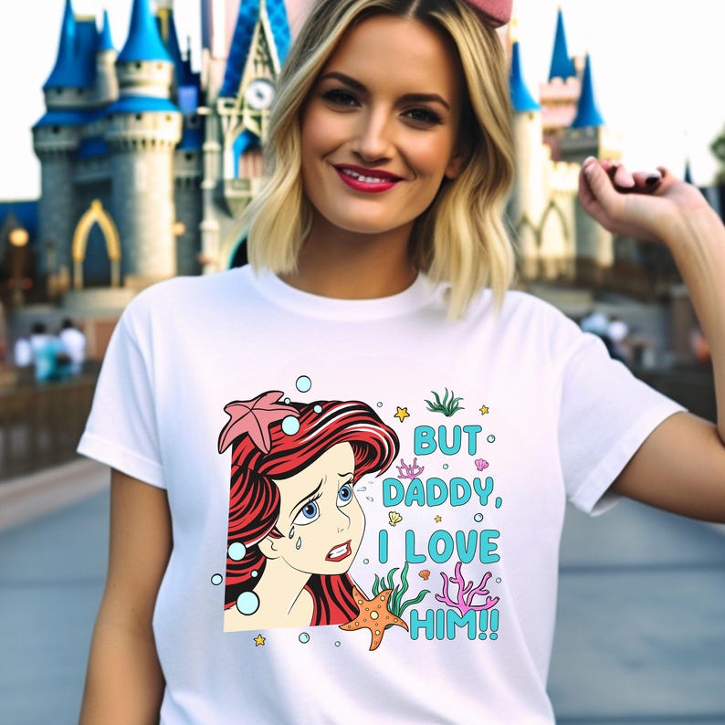 Chemise Ariel mais papa, je l'aime, t-shirt la petite sirène, sweat Ariel princesse Disneyland, chemise Walt Disney World image 2