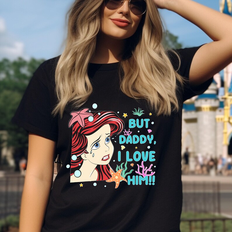 Chemise Ariel mais papa, je l'aime, t-shirt la petite sirène, sweat Ariel princesse Disneyland, chemise Walt Disney World image 1