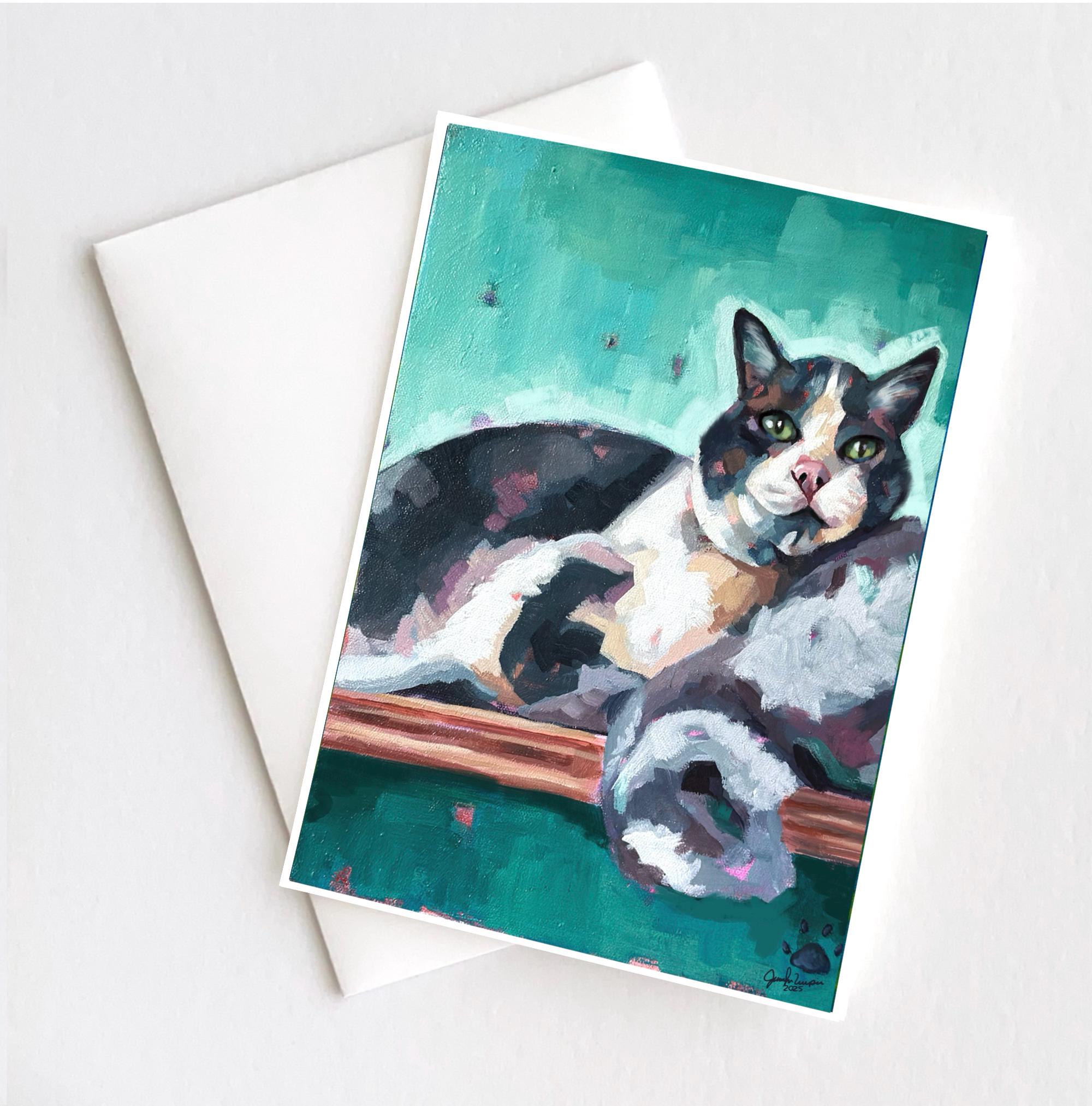 Tuxedo Cat Art Print: Black and White Feline Portrait, Modern Wall ...