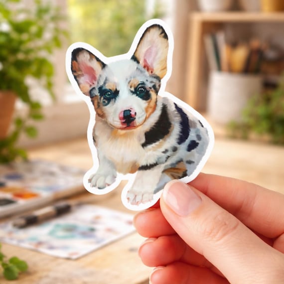Cowboy Corgi Blue Merle Vinyl Sticker: Dog Lover Decal - Etsy