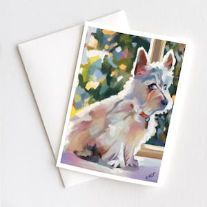 West Highland White Terrier Art Print - Westie Dog Greeting Card - Pet Lover Wall Decor