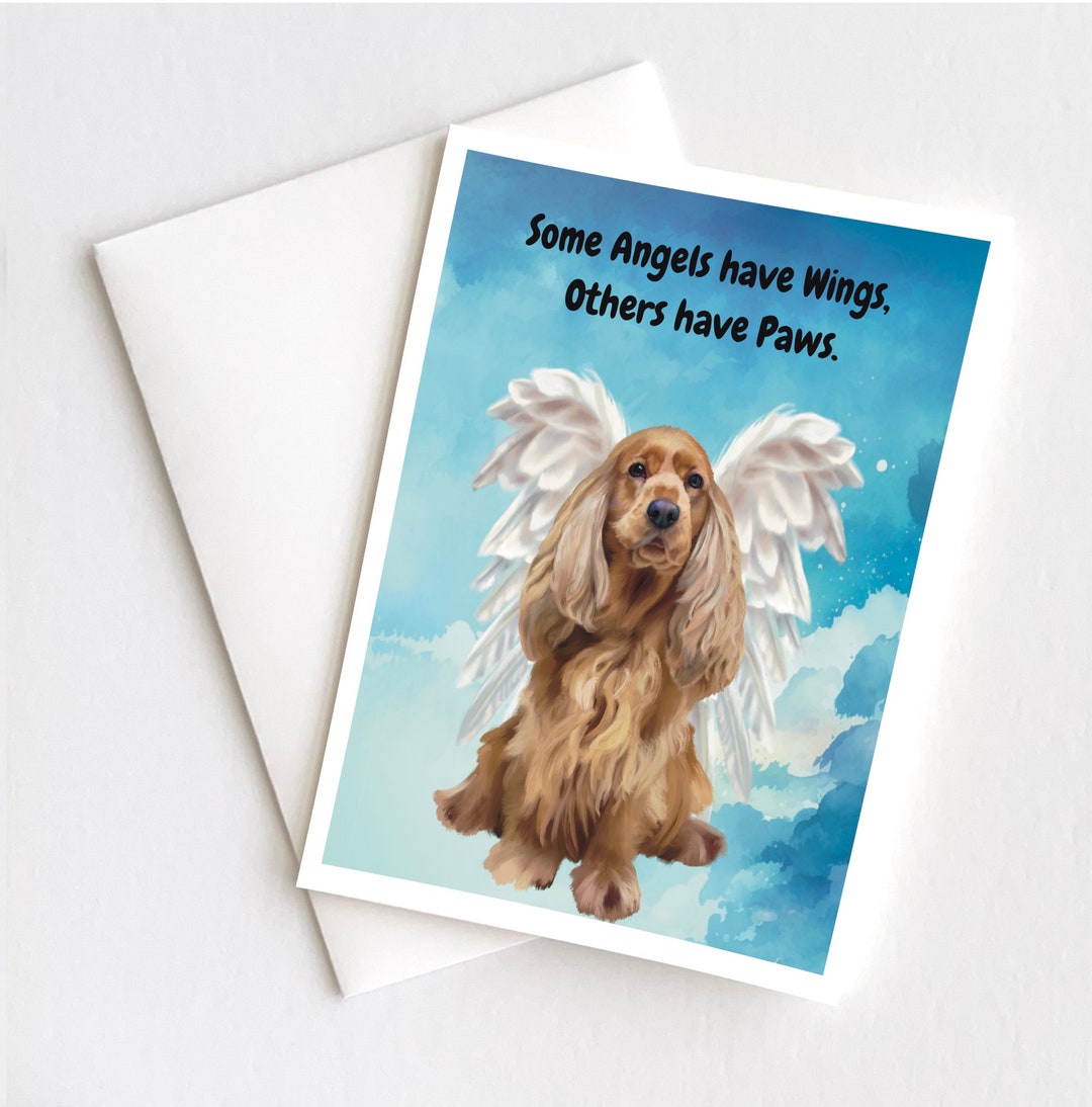 Cocker Spaniel Pet Sympathy Art: Angel Wings Memorial Gift - Etsy