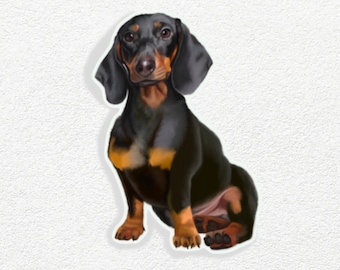 Dachshund Sticker - Wiener Dog Art - Sausage Dog Macbook Stickers - Gift for Dog Groomer, Vet, and Pet Lover