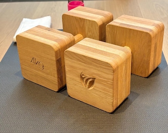 Par de mancuernas de madera maciza de roble de 4 kg