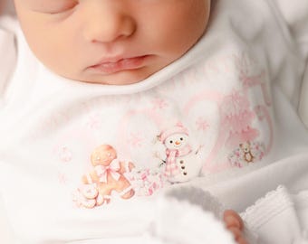 My First Christmas outfit, baby girl My first Christmas outfit, pink, newborn Christmas outfit, baby girl, Christmas gift