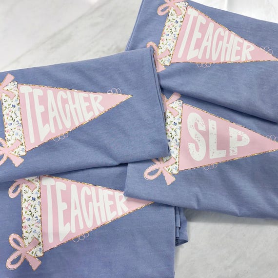 Back to school shirt, Teacher shirt, Grand millennial shirt, pink floral pennant back to school shirt, comfort colors teach shirt, SLP shirt