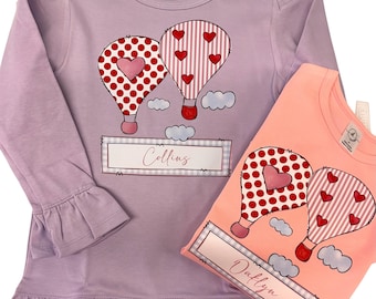 Mädchen Valentinstag Shirt, personalisierte Valentinstag Shirt, Herz Shirt, Mädchen Valentinstag Shirt mit Monogramm