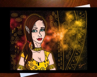 Red-Gold Lieutenant Klimt Card by LauriJon™ Studio City