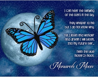 Monarch Moon Poem 11 x 17" Print by LauriJon Studio City™
