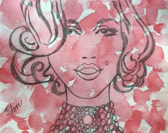 Marilyn Dipped In Petals - Rosé - Stars in Monochrome: Lorelei's Petals by LauriJon™ Design Studio