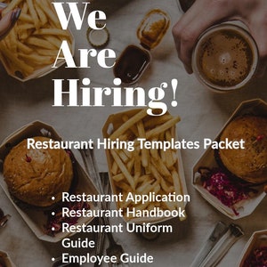 Restaurant Employee Onboarding Packet, Restaurant Application, Handbook, Employee Guide, Uniform Guide Templates