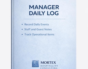 Registro diario del gerente del restaurante / Seguimiento de las operaciones del turno (PDF + Word)