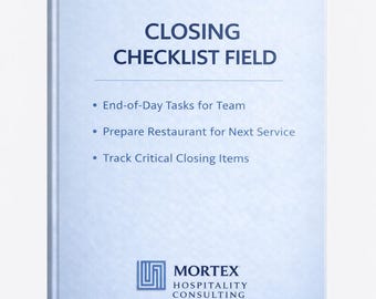 Lista de verificación para el cierre del restaurante (versión de campo) / Plantilla para el final del turno.