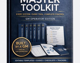 Kit de herramientas maestro para restaurantes / Sistema operativo completo / Plantillas de gestión / Capacitación en contratación de personal y costos de alimentos