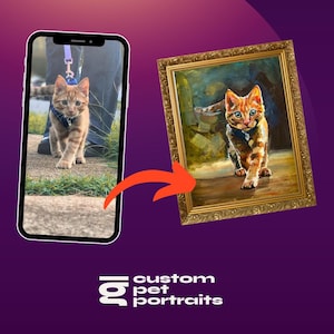 Bright Custom Pet Portrait - Hand Painted Gouache Painting Mounted on Wood Panel for Dog, Cat, or any Pet.
