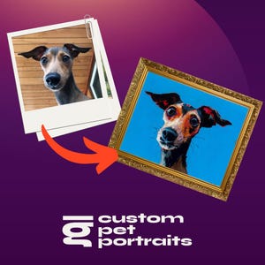 Retrato de mascota personalizado en gouache: pintura colorida hecha a mano de perros y gatos. Regalo colorido y personalizado para amantes de las mascotas