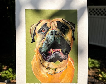 Arte colorido personalizado para mascotas: retrato pintado a mano en gouache para perro, gato o cualquier mascota. Regalo especial para conmemoraciones, cumpleaños o festividades.