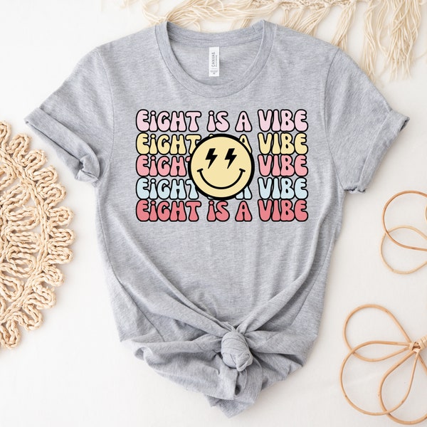 Girls Birthday shirt, 8th birthday shirt girl, groovy birthday, birthday shirt 8, girls 8th birthday shirt, 8th birthday, eight is a vibe