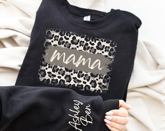 Mama Sweatshirt with names on sleeve | Mama Sweatshirt | Mama sweatshirt with kid name | Gift for mom | New Mom Gift | mama shirt with names