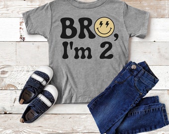 Bro I'm 2 shirt, Boys 2nd Birthday Shirt, 2 Birthday Shirt, two Birthday, boys birthday shirt, boys 2 year old birthday shirt, bro im 2