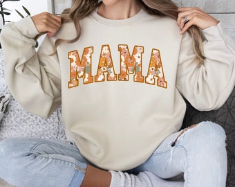 Floral mama sweatshirt | Mama Sweatshirt | Mom Sweatshirt | Mom Shirt | Mom Life Shirt | Gift for mom | New Mom Gift | cute mom sweatshirt