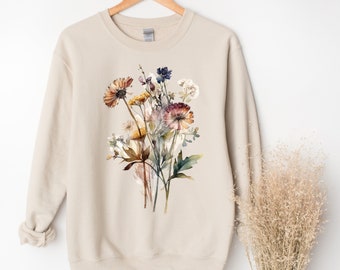 Wildflower Sweatshirt | Botanical sweatshirt | Boho Floral Cottagecore Sweatshirt | Flower lover | Flower Sweatshirt | Gift for her