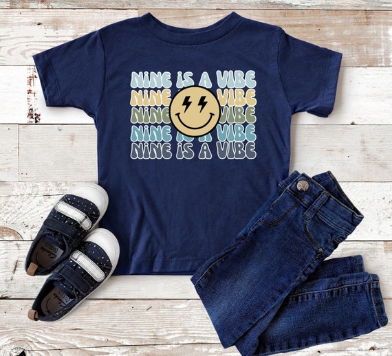 Nine is a Vibe Shirt, Boys 9th Birthday Shirt, Birthday Shirt