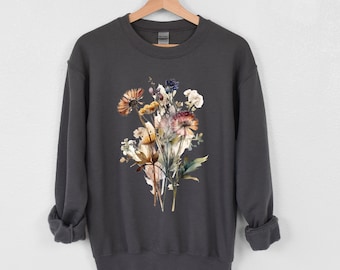 Wildflower Sweatshirt | Botanical sweatshirt | Boho Floral Cottagecore Sweatshirt | Flower lover | Flower Sweatshirt | Gift for her