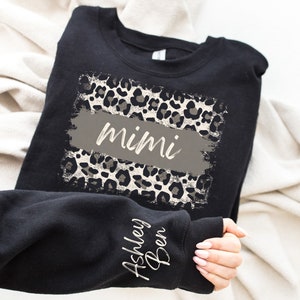 Mimi Sweatshirt with names on sleeve | Mimi Sweatshirt | Mimi sweatshirt with kid name | Gift for mimi | New Mimi | mimi shirt with names