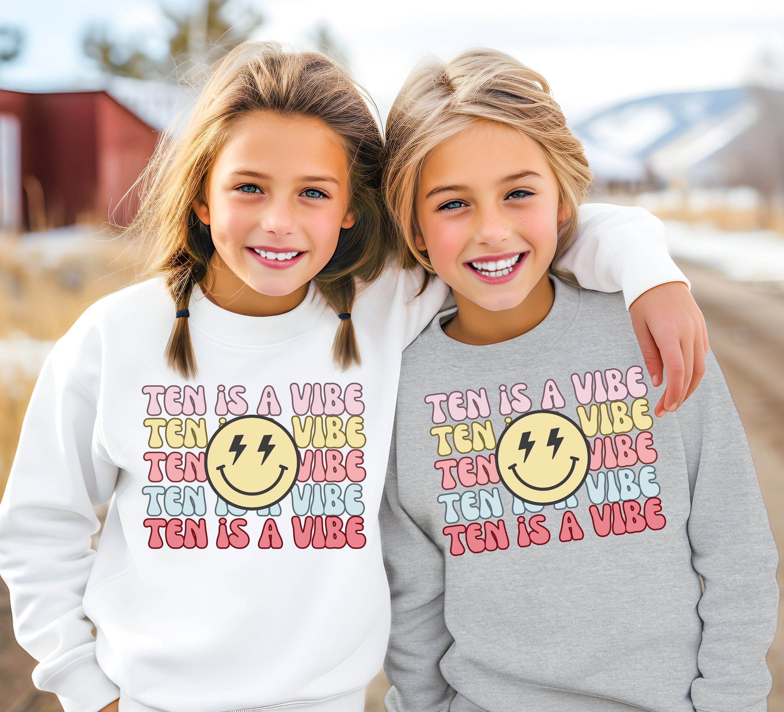 Girls Birthday Shirt Girls 10th Birthday Sweatshirt Girls Birthday Sweatshirt 10 Ten is a Vibe 10 Year Old Groovy Brithday Shirt Etsy