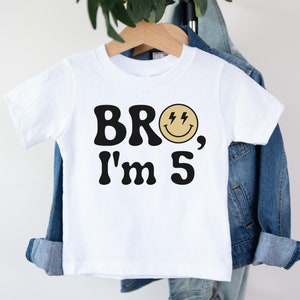 Bro I&#39;m 5 shirt, Boys 5th Birthday Shirt, 5 Birthday Shirt, Five Birthday, boys birthday shirt, boys 5 year old birthday shirt, bro im 5