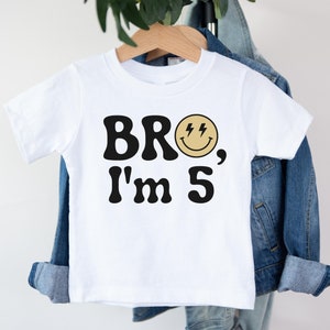 Bro I'm 5 shirt, Boys 5th Birthday Shirt, 5 Birthday Shirt, Five Birthday, boys birthday shirt, boys 5 year old birthday shirt, bro im 5