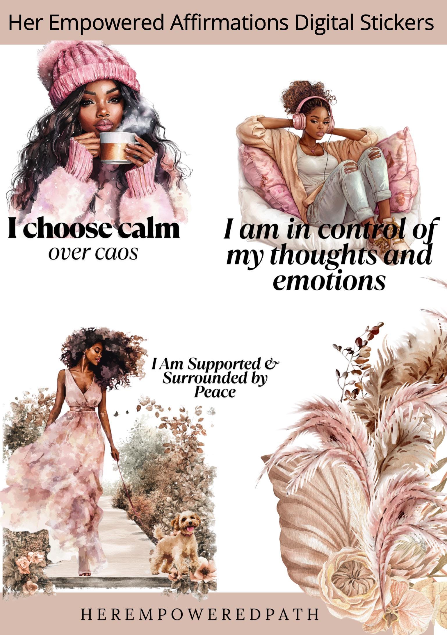 Her Empowered Affirmations Digital Sticker Pack For Goodnotes 24