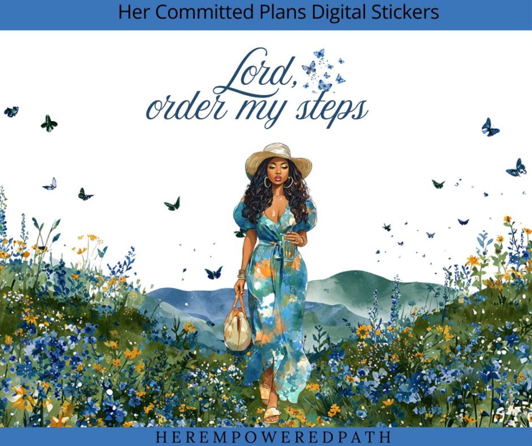 Her Committed Plans Digital Stickers | Black Girl Christian Digital ...