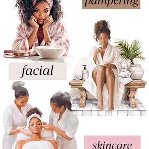 Her Self Care Era Digital Sticker Collection | Black Girl Self Care Digital Planner Stickers for Goodnotes & Digital Planners