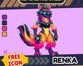 Furry Reference Sheet Commission, Custom Fursona Anthropomorphic OC fursuit Design, Furry Art