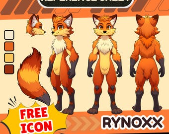 Furry Reference Sheet Commission, Custom Fursona Anthropomorphic OC fursuit Design, Furry Art