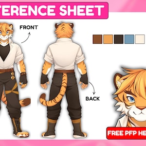 Scheda di riferimento personalizzata, scheda del personaggio furry, commissione Fursona, arte furry, scheda di riferimento antropologica, progettazione del personaggio furry.