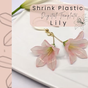 Star Lily Shrink Plastic Template: DIY Jewelry & Keychain SVG (Digital Download)