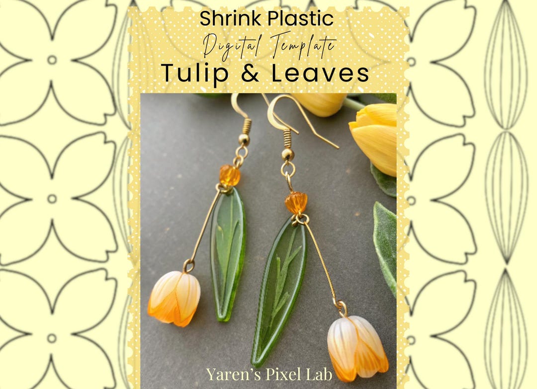 Tulip Shrink Plastic Digital Template DIY Shrink Plastic Flowers